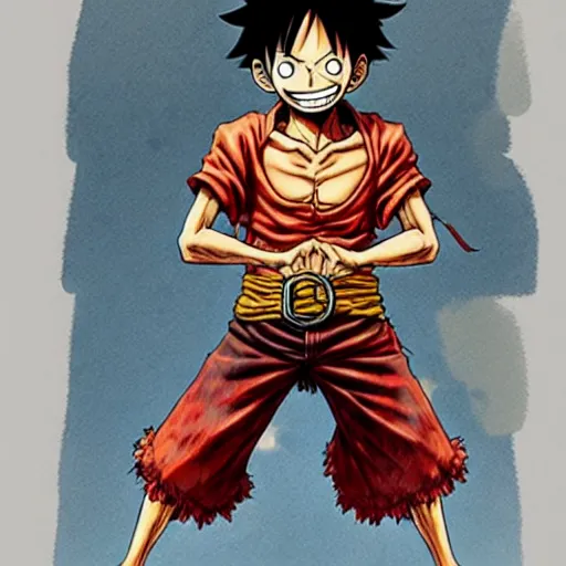 Image similar to luffy by kim jung gi