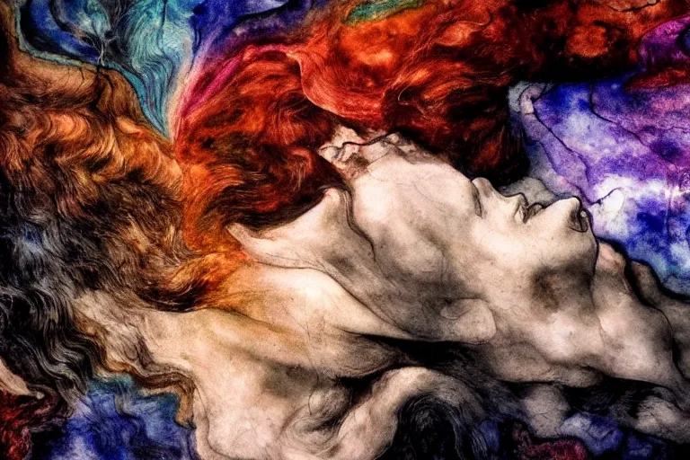 Image similar to the energy of dreams, 8 k resolution, beautiful, dark ambient, neoplasticism art, marvel comics dslr hdr, art by artemisia gentileschi, water color