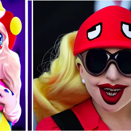 Image similar to lady gaga super mario cosplay