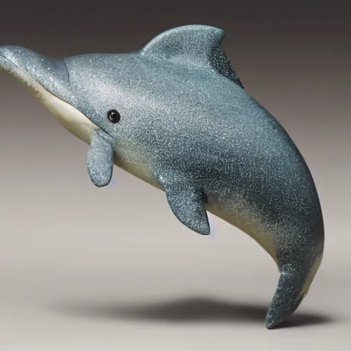 Image similar to A happy dolphin, plush doll, 8k