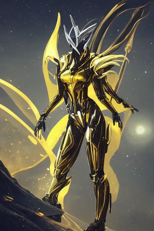 Prompt: galactic hyperdetailed elegant beautiful stunning giantess anthropomorphic mecha sexy cute female dragon goddess, sharp spines, sharp metal ears, sleek yellow eyes, elegant yellow skin, elegant smooth gold armor, bigger than galaxy, epic proportions, epic scale, epic size, warframe destiny fanart, furry, dragon art, goddess, giantess, furaffinity, octane render