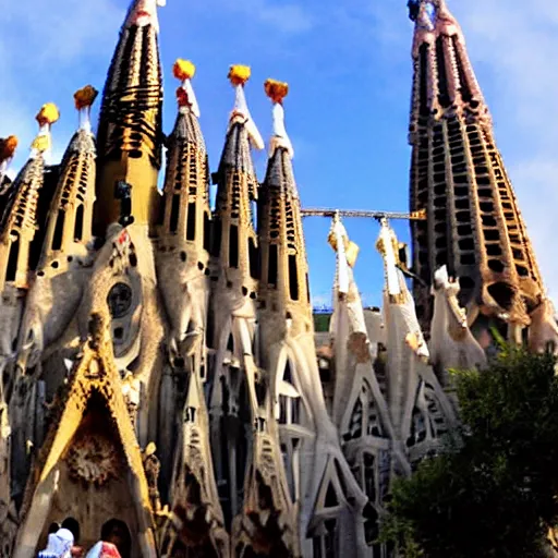 Image similar to Sagrada Familia turned into Mc Donald's