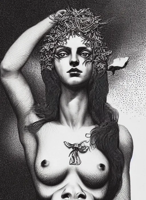 Image similar to Venus goddess painting by Dan Hillier, trending on artstation, artstationHD, artstationHQ, 4k, 8k