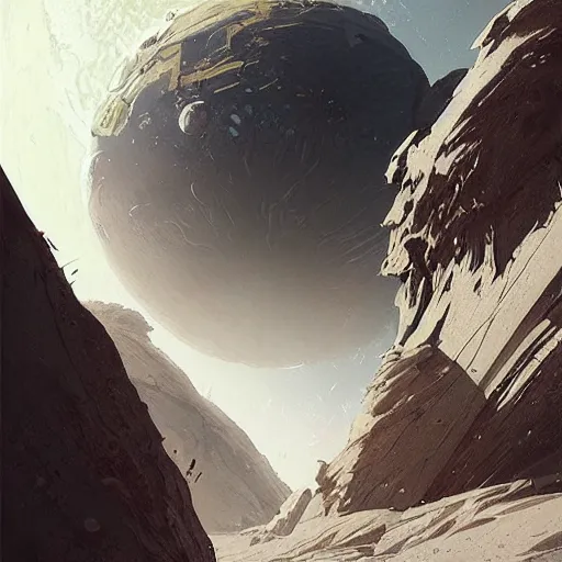 Image similar to gigantic creature on surface of venus, sparth style, fantasy. detailed. sharp focus. trending on arstation. artist greg rutkowski