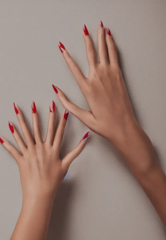 Image similar to photorealistic woman's hand with palm up, back of hand on the table, palm pattern visible, instagram photo, studio photo, 9 0 mm, f / 1. 4