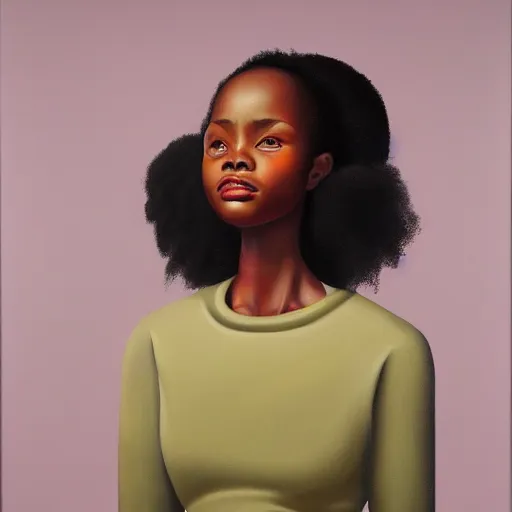 Image similar to a painting of a woman wearing a black dress, a portrait by kadir nelson, trending on cgsociety, afrofuturism, hyper realism, detailed painting, rococo