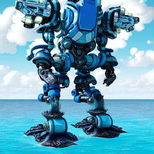 Prompt: aquatic mech suit,