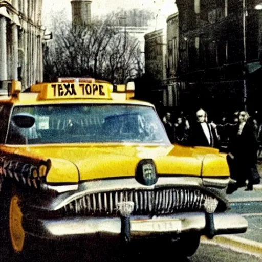 Prompt: modern color photo of abraham lincoln in a taxi