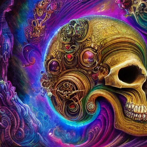 Prompt: portrait of a fantasycore glitchcore deformed animal skull in a helmet. intricate abstract. intricate artwork. celestial. immaculate, by josephine wall, pixar, ghibli. octane render, CGSociety very coherent symmetrical artwork. cinematic, hyper realism, high detail, octane render, 8k, iridescent accents