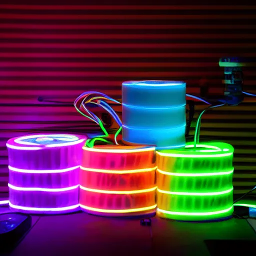 Image similar to toilet paper, gaming, neon, sleek, RGB lights, product photography