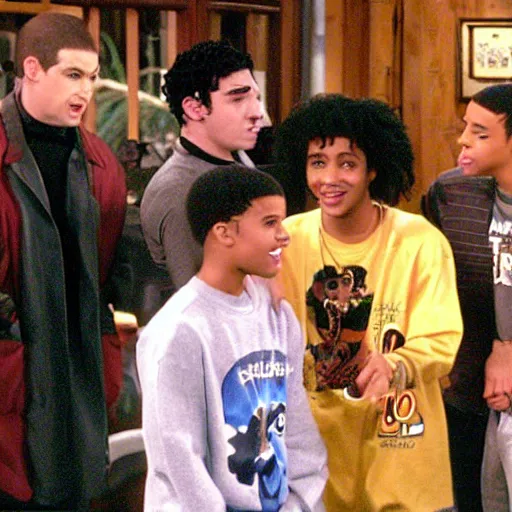 Image similar to drake as a guest star in an episode of that's so raven ( 2 0 0 3 )