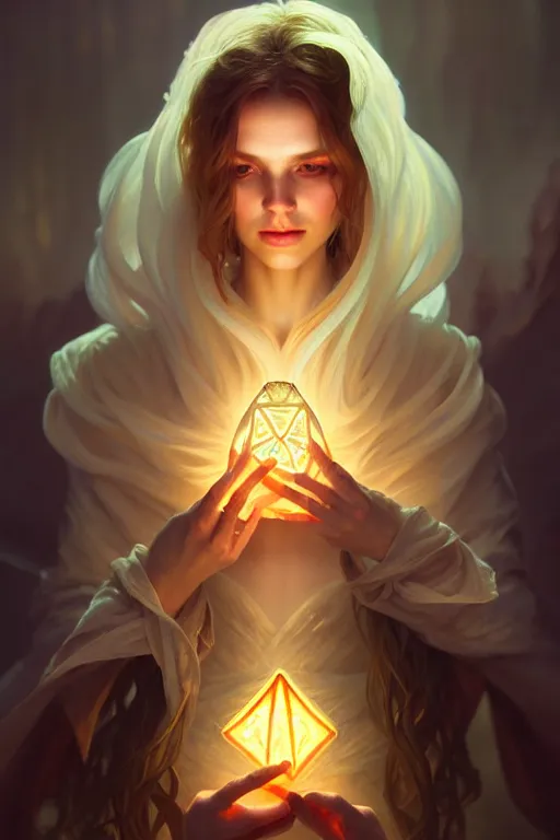 Image similar to photography alexey kurylev, luminous ghost, mysterious, gentle, deep focus, d & d, fantasy, complex, elegant, highly detailed, digital painting, artstation, concept art, matte, clear focus, illustration, hearthstone, artgerm art, greg rutkovsky and alphonse mucha