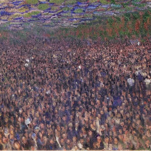 Image similar to the crowds at the black friday sales at walmart, intricate, highly detailed, sharp focus, art by claude monet