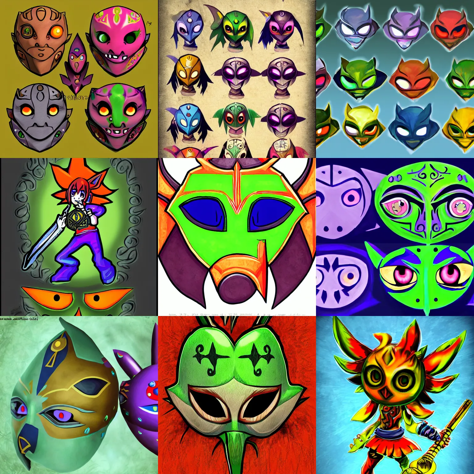 Prompt: majora mask artstyle by