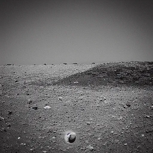 Image similar to “ lunar landscape, earth in distance photograph in high quality black and white lens 2 8 mm looking to horizon ”