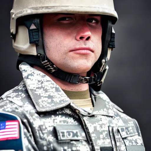 Image similar to Closeup of Fox dressed in a modern American soldier uniform with a helmet, 85mm f/1.4