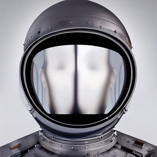 Image similar to highly detailed futuristic alien space helmet product photo