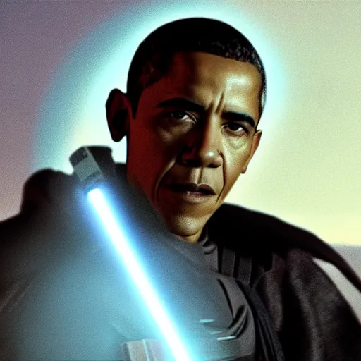 Image similar to Film still of Obama as Anakin Skywalker. Star Wars. Screenshot. Extreme quality. 4K.