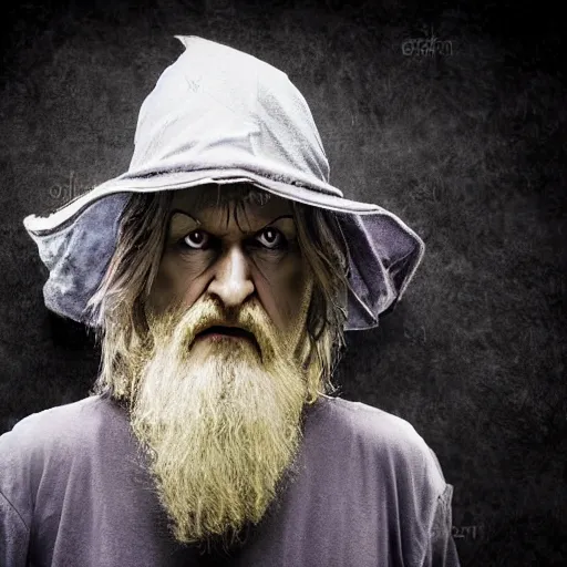 Image similar to angry wizard, stock photo, high detail