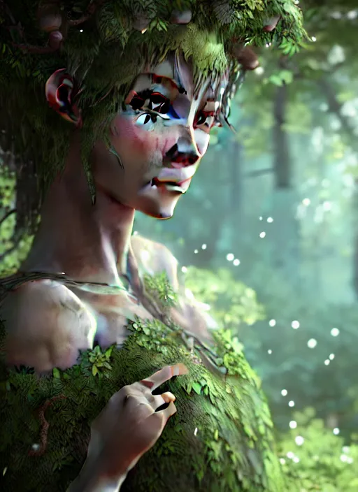 Image similar to cute forest fairy ultra realistic, concept art, intricate details, highly detailed, photorealistic, octane render, 8 k, unreal engine,