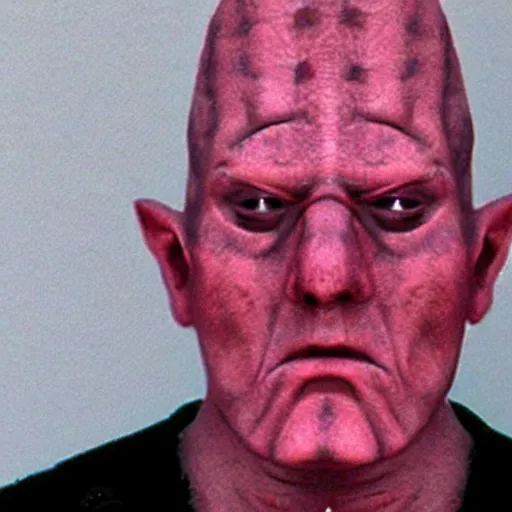 Prompt: pinhead testifying in court, detailed faces