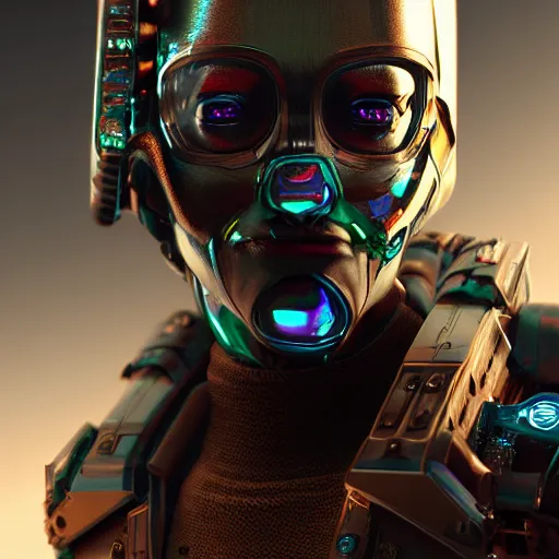 Image similar to cyberpunk humanoid from 2100 wearing clear coat digital art,octane render,cgsociety