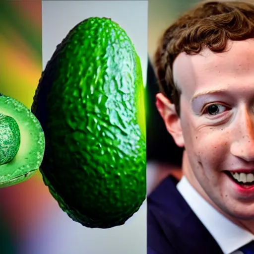 Prompt: mark zuckerberg as an avocado chair