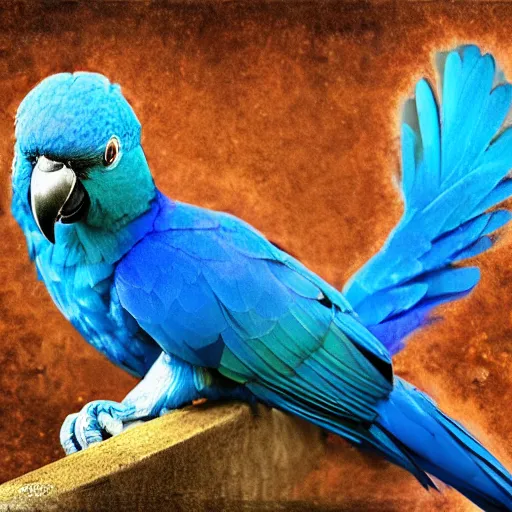 Prompt: blue parrots emerging from fluids mixing, atmospheric liquids, ornate intricate, hyper realistic, 16k, post processing, saturated blue colors, nature background