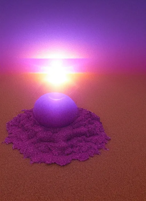 Image similar to rising sun white subtle dawn purple gold god rays clouds sand gold salt crystals sharp detail 3d render simple background graphic ultra simplified fai khadra gaika style