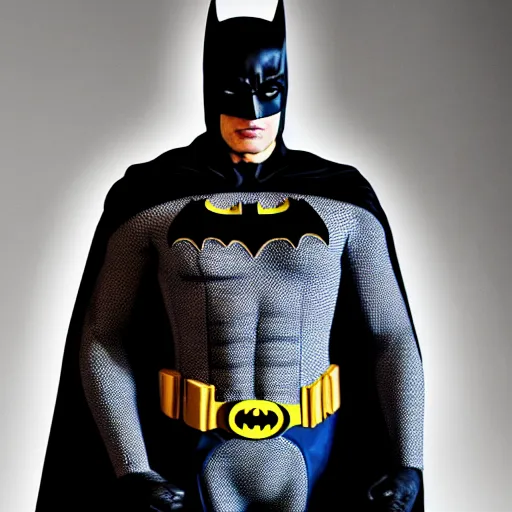 Image similar to Adam West as Batman 2022, 70mm, EOS-1D, f/1.4, ISO 200, 1/160s, 8K, RAW, symmetrical balance, in-frame, Dolby Vision