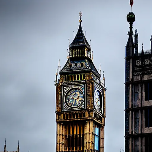 Prompt: Kaiju attacking Big Ben in London, United Kingdom