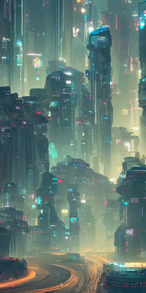 Prompt: Cyberpunk city, Beeple