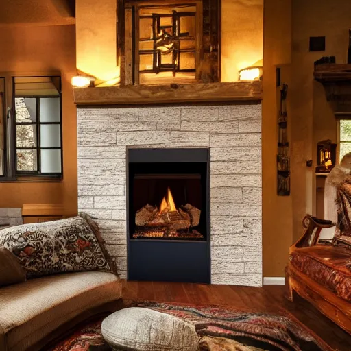 Image similar to a fireplace inside a fireplace