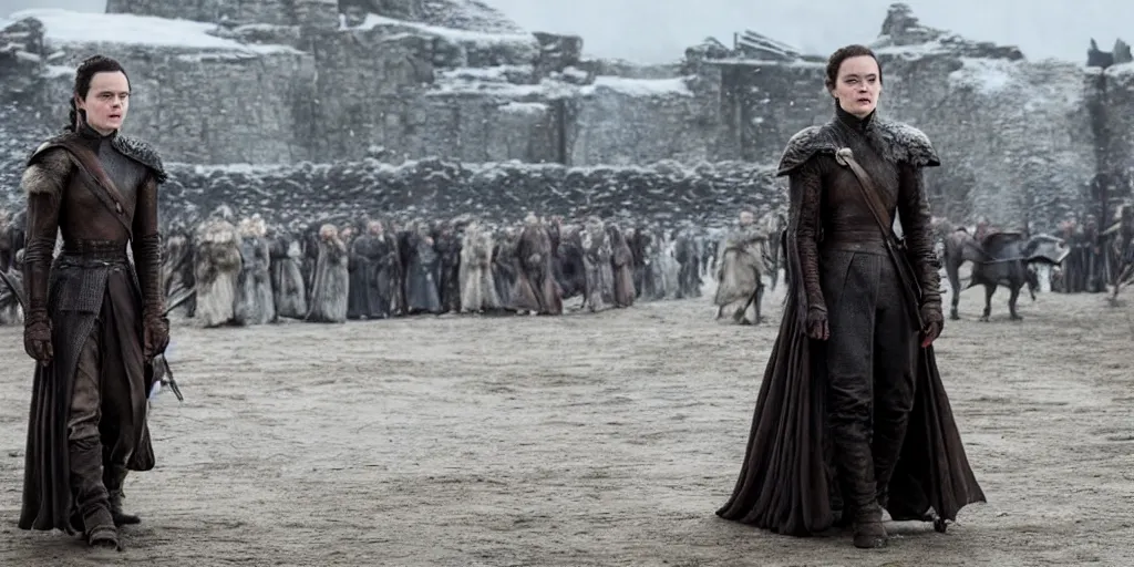 Prompt: Daisy Ridley in a scene from Game of Thrones