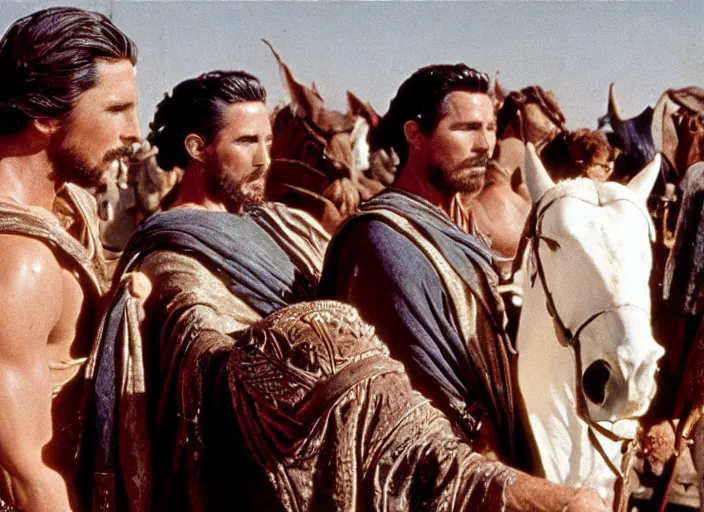 Prompt: film still of Christian Bale as Judah Ben-Hur in Ben Hur 1959