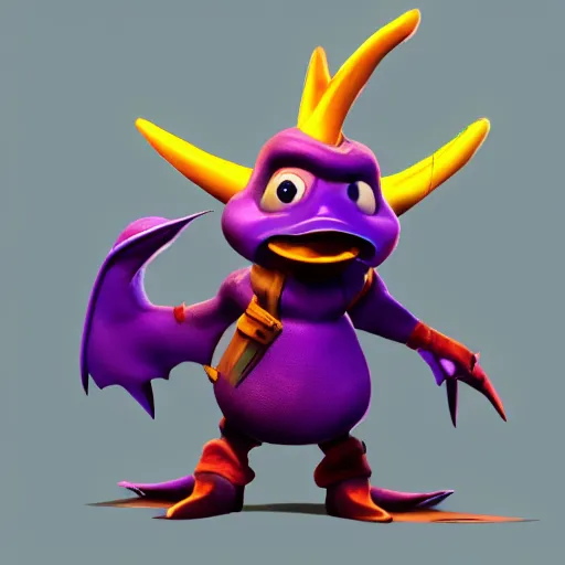 Image similar to character 3 d concept art page of a cute wacky humanoid goose with a coat as an enemy in spyro the dragon video game concept art, spyro trilogy remaster concept art, playstation 1 era graphics, activision blizzard style, 4 k resolution concept art