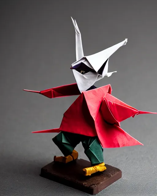 Prompt: an origami pirate by akira yoshizawa, realistic, very detailed, complex, intricate, studio lighting, bokeh, sigma 5 0 mm f 1. 4