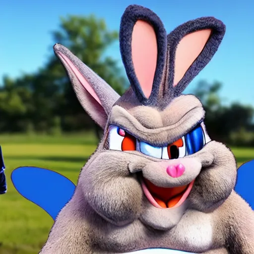 Prompt: big chungus bugs bunny in real life