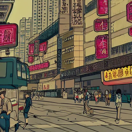 Image similar to kowloon, cell shading style