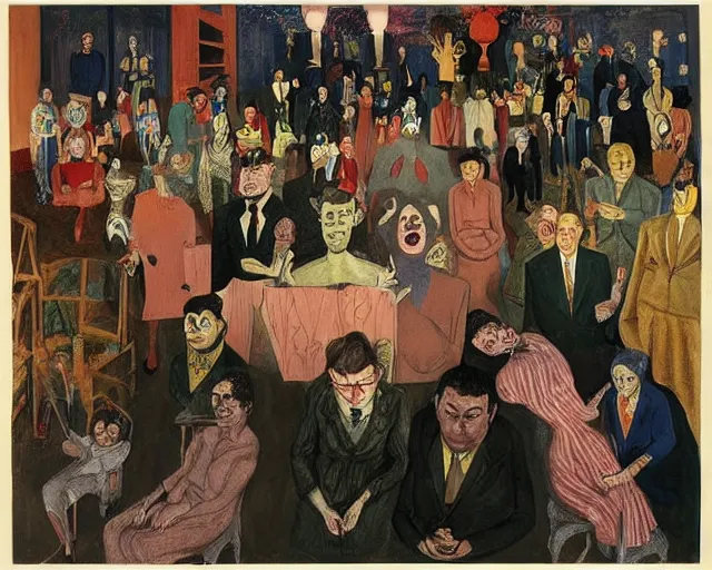 Image similar to the horror of beaurocracy, papers, horror, desks, office, waiting, stress, frustration, anger, crowded, harsh cinematic lighting, high qulity, 4 k, by charles addams and hilma af klint and affandi