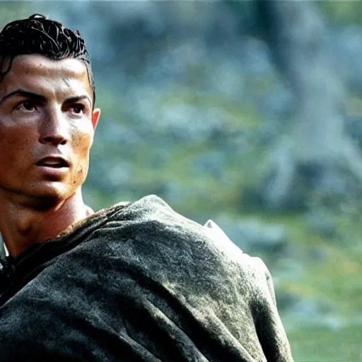 Image similar to a still of cristiano ronaldo in the lord of the rings