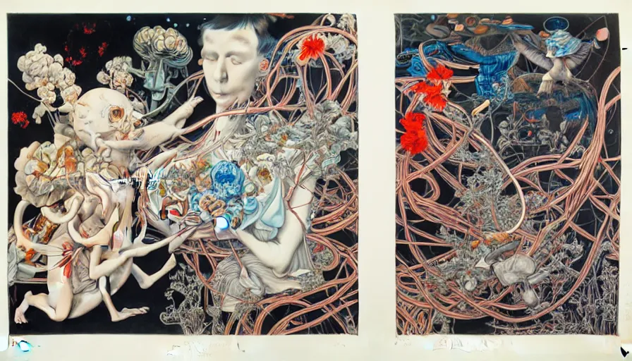 Image similar to the two complementary forces that make up all aspects and phenomena of life, by James Jean