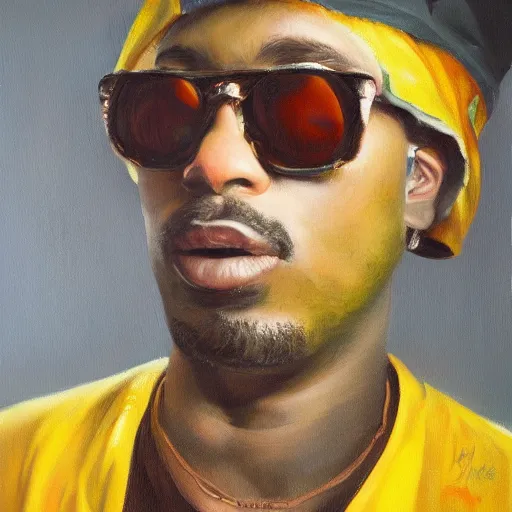 Image similar to mc smoke rapper, oil on canvas, high detail