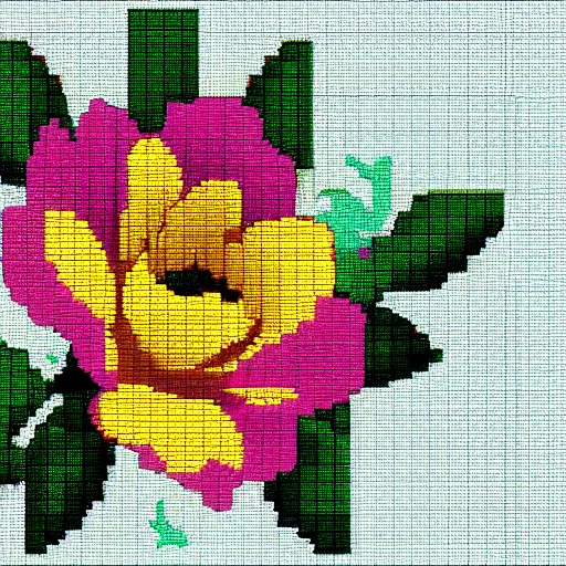Prompt: flower, pixel art, #pixelart