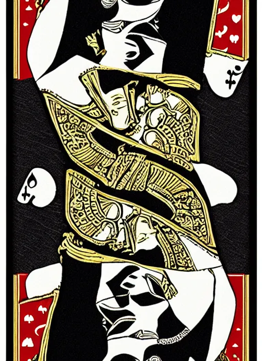 Prompt: queen of spades playing card in the style of marvel