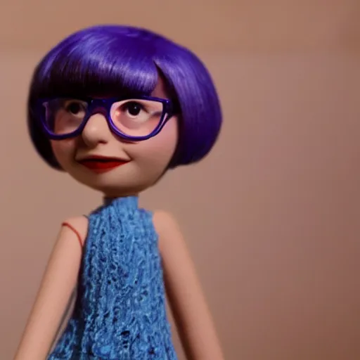 Prompt: claymation velma in the style of coralina