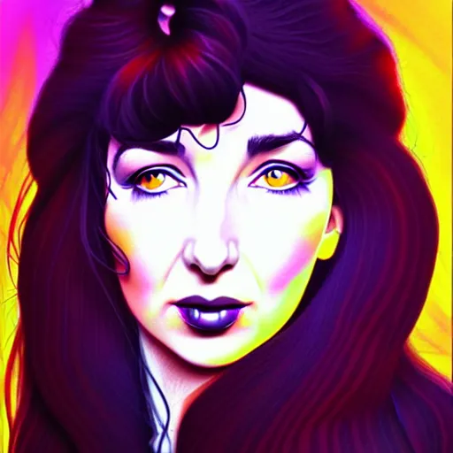 Prompt: richly detailed color illustration of kate bush illustrated by artgerm and mina petrovic and timothy kong and marina federovna. 3 d shadowing