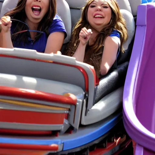 Prompt: icarly on a rollercoaster detailed face