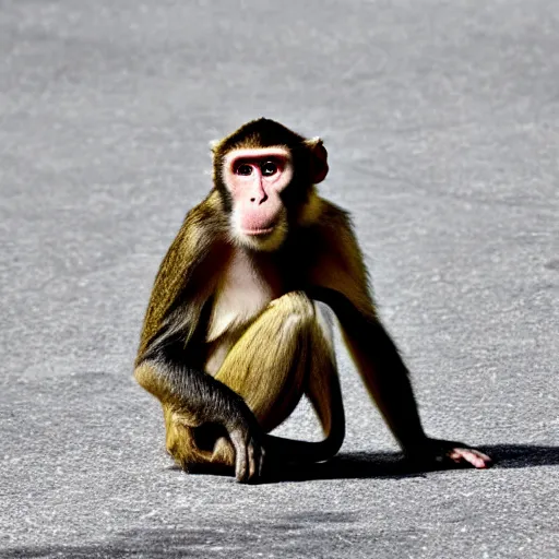 Prompt: monkey skater with helmet