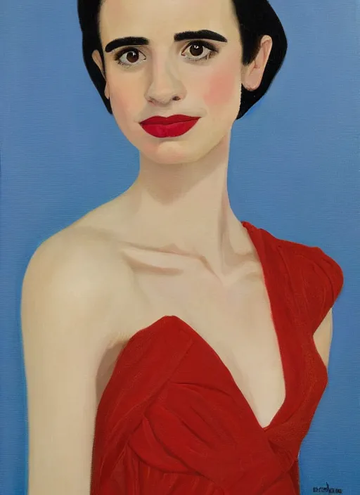 Image similar to oil painting portrait of emma roberts krysten ritter, by agnes lawrence pelton